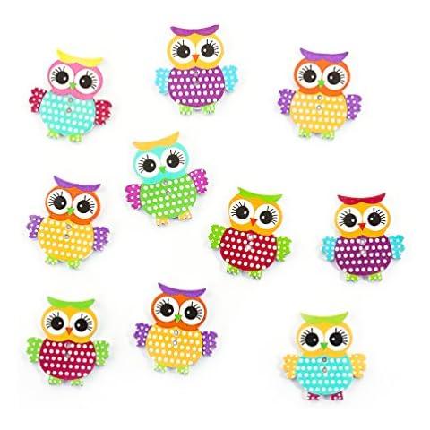 Oblique Unique Wooden Owl Buttons for Crafts Cover