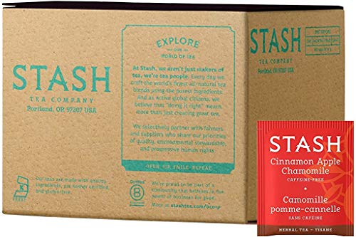 Stash Tea Cinnamon Apple Chamomile Herbal Tea - Caffeine Free, Non-GMO Project Verified Premium Tea with No Artificial Ingredients, 100 Count (BULK PACKAGING)