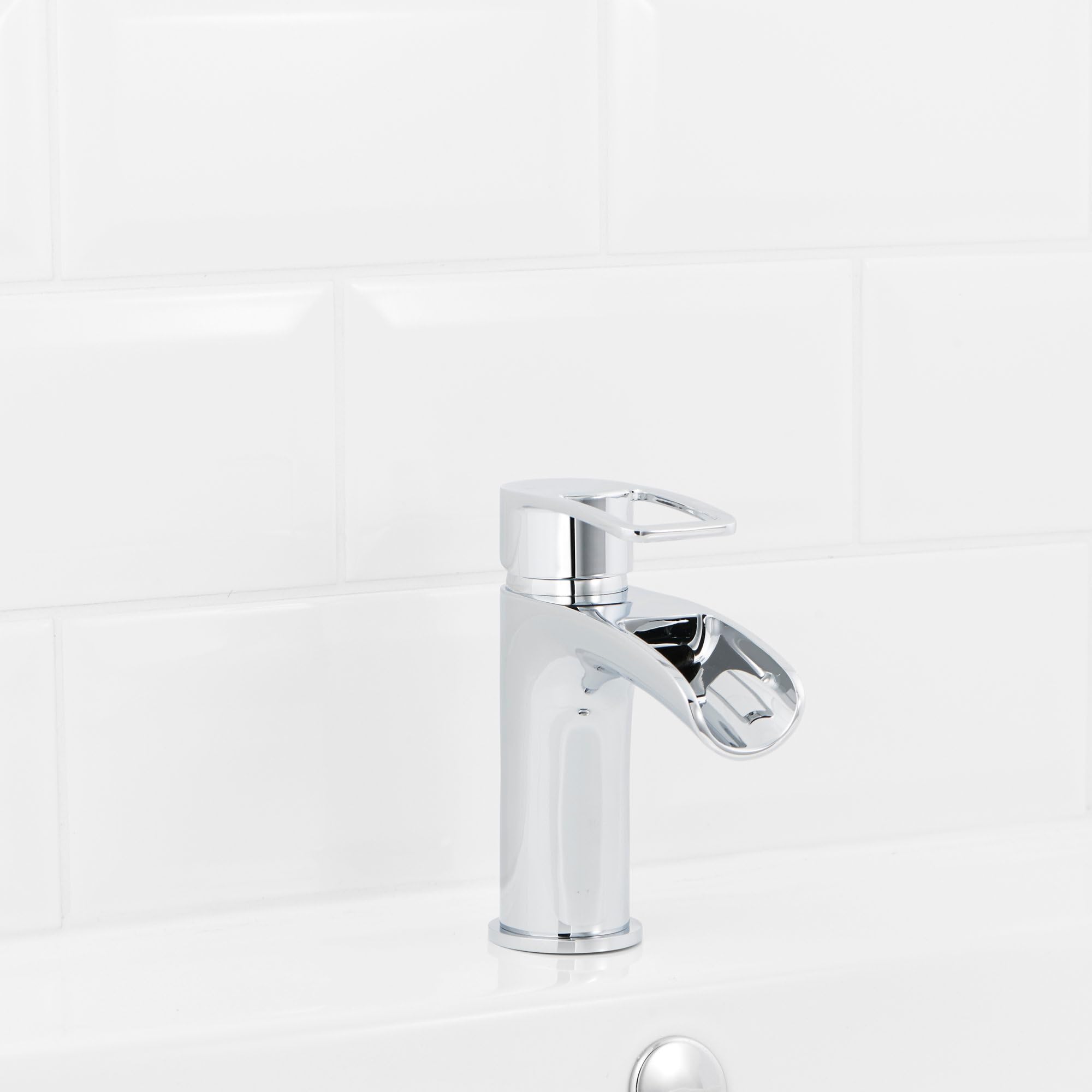 GoodHome Mitigeur lavabo cascade chromé Olmeto bec 75 mm cartouche 35 mm