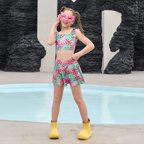 Image of CHILDRENSTAR Girls Tankini Swimsuit with Skirt 3 Pieces Bikini Bathing Suit