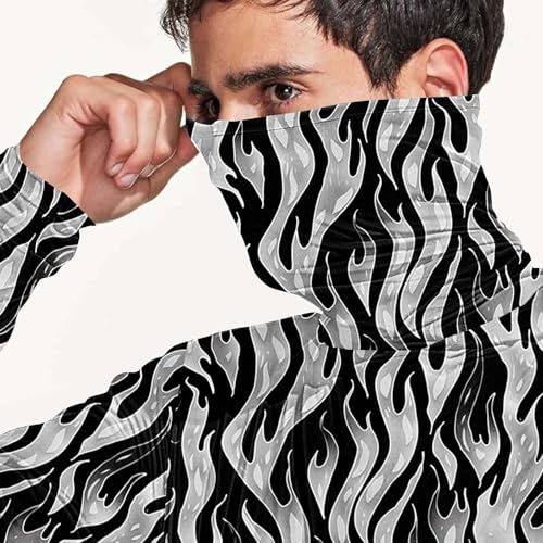 Men's UPF 50+ Sun Protection Hooded Shirt with Integrated Face Cover Camouflage Long Sleeve Fishing Uv SPF Rash Guard4