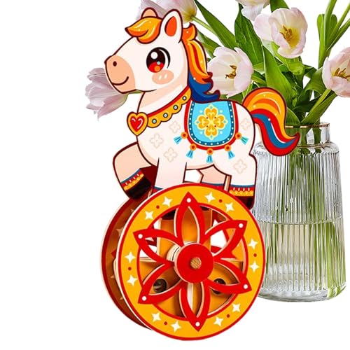 Modèle Cheval | Décor Animalier à Assembler | Cheval à Bascule Jouet en Bois - pour Loisir Cadeau Maison Femmes Ados Anniversaire Noël Thanksgiving