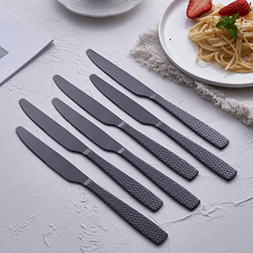 Matte Black Dinner Knife Set of 6, FULLYWARE 9.7 inches Stainless Steel Black Table Knife, Satin Finish. by FULLYWARE - Image 2