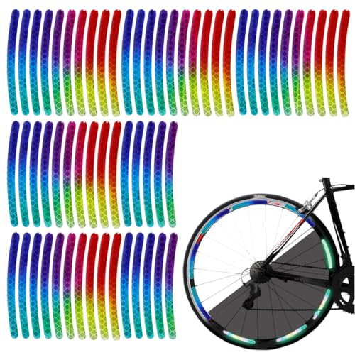 OHREN Autocollants réflecteurs pour bicyclettes, 60 pièces, en complément des Cat's Eye et stickers réfléchissants, convient à la plupart des vélos (26, 27.5, 28 et 29 Pouces), bords de jantes