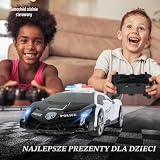 HOTUT Transform Toys 2 w 1 zdalnie sterowany samochód RC policji z 360 obrotami i chłodnym światłem, ładowalny 2,4 GHz zabawka dla chłopców od 6 lat