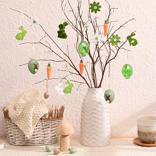 Decorbyhannaheastereggsdecorations24ctsmalleastertreeornamentsforbasketshatterproofgreenbrownspringdecorwithbunnyrabbitcarrotandflowerforhomepartyoutdoorgarden  Urban Country Home Decor Decorbyhannah easter eggs decorations 24ct small easter tree ornaments for basket shatterproof green brown spring decor with bunny rabbit carrot and flower for home party outdoor garden  urban country home decor