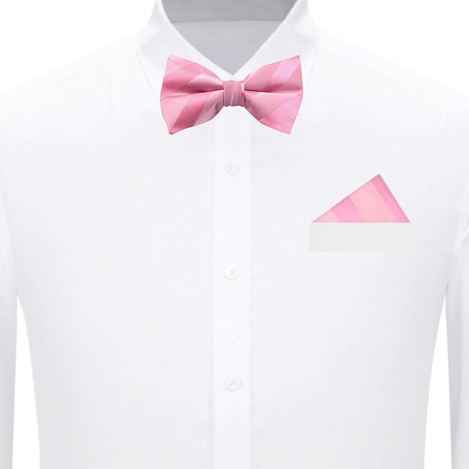 Jacob Alexander Men's Pre-Tied Tonal Stripe Clip-On Bow Tie
