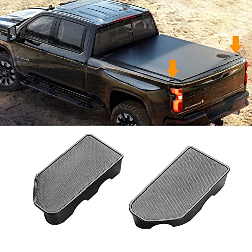 TTCR-II for GMC Sierra and Chevy Silverado Bed Rail Stake Hole Covers 2019-2020, Truck Bonneau Covers Stake Pocket Plugs for Sierra Denali/SLE/SLT/AT4/Base and Silverado High Country/LT/LTZ (2 Packs)