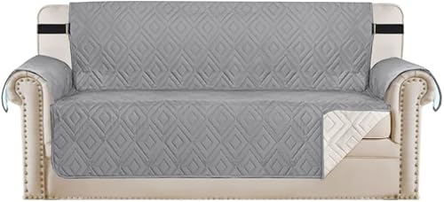 Miniatura 9 de H.VERSAILTEX - Funda protectora reversible para sofá, antideslizante, resistente al agua, 2 pulgadas de ancho con correas elásticas, fundas para