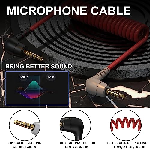 Cable de micrófono 3.5mm TRS a TRRS enrollado miniatura 3