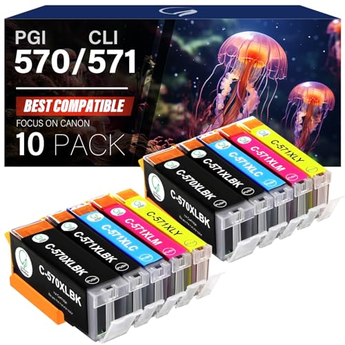 gootior PGI-570XL CLI-571XL Cartuchos de Tinta Compatible para Canon MG5750 Tinta PIXMA TS5050 TS5051 TS5055 MG6850 MG5751 MG5700 MG5753 MG6851 MG6852 (2PGBK,2BK,2C,2M,2Y)
