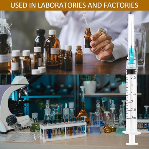 LMYKH 3 ML Industrie Messwerkzeuge, Kunststoff Laborbedarf, Werkzeuge zur Flüssigkeitsdosierung und übertragung, mit Kopfzubehör, Einzeln Verpackt