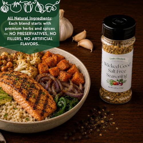 Image of Lesley Elizabeth Wicked Good Salt Free - Bold All-Purpose, No-Salt Seasoning | Perfect for Grilling, Roasting & Cooking Chicken, Beef, Pork & Vegetables | Gourmet Spice Blend