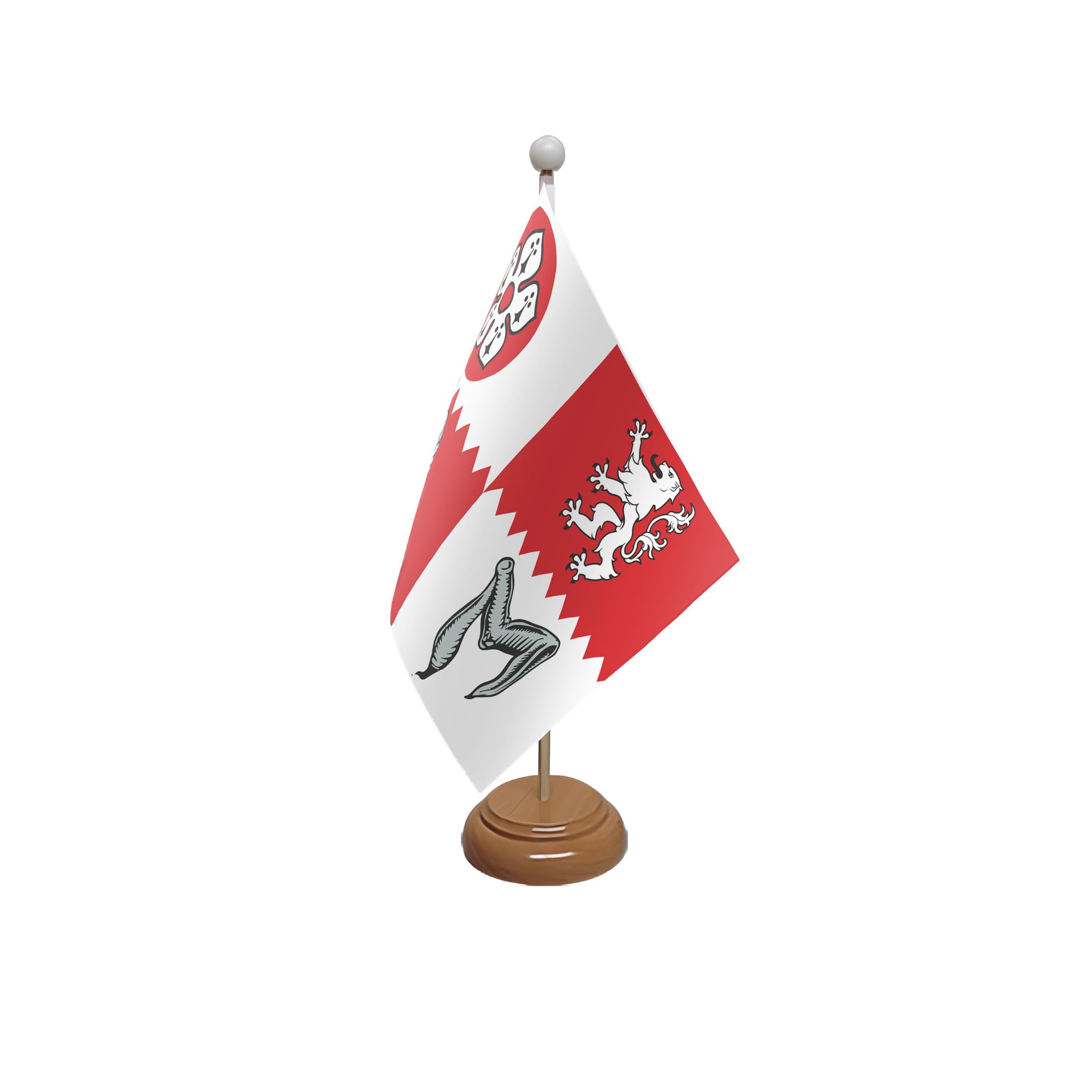 Flagtex Leicestershire Old Wooden Table Flag With Wooden Base