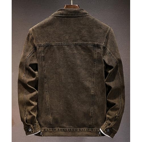 Maiyifu-GJ Men's Casual Lapel Jean Jacket Slim Fit Distressed Trucker Denim Jackets Spring Fall Lightweight Motorcycle Coats3
