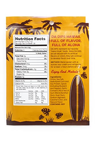 S-B Spices I Da Dips Hawaii Dip Mixes (1Oz - 28.5G) - Pack Of 4 Roasted Maui Onion Spice Packets I Mix With Sour Cream To Create Delicious Dips For Chips & Veggies, Gluten Free And No Msg #TOP2