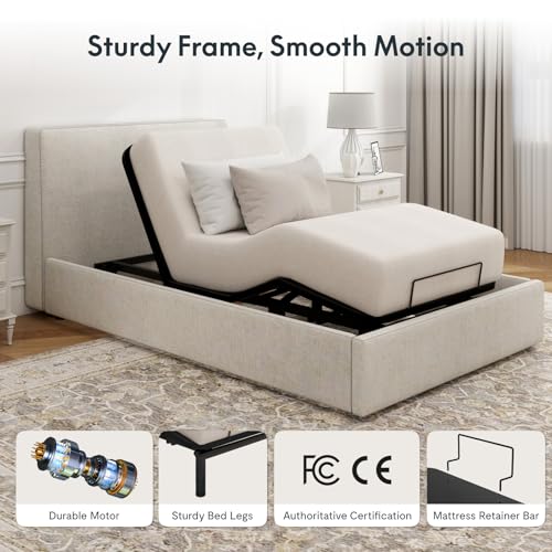 Image of FLEXISPOT Twin XL Adjustable Bed Frame Base, Durable Motor & Easy Assembly