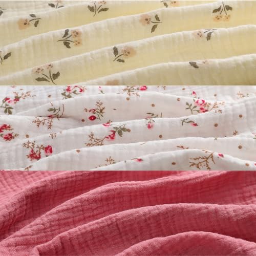 Image of Onacosht Muslin Bassinet Sheets 33 inchx19 inch, 3 Pack 100% Cotton, Pink & Floral | Compatible with Mika Micky, KoolaBaby 3-in-1, Baby Delight & Dream on Me Rectangle Bedside Mattress, baby girl, 100% Cotton