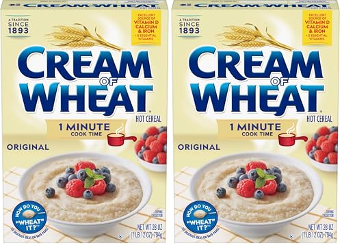 Cream of Wheat Original Stove Top Hot Cereal, 1 Minute Cook Time, 28 Ounce (Pack of 2)