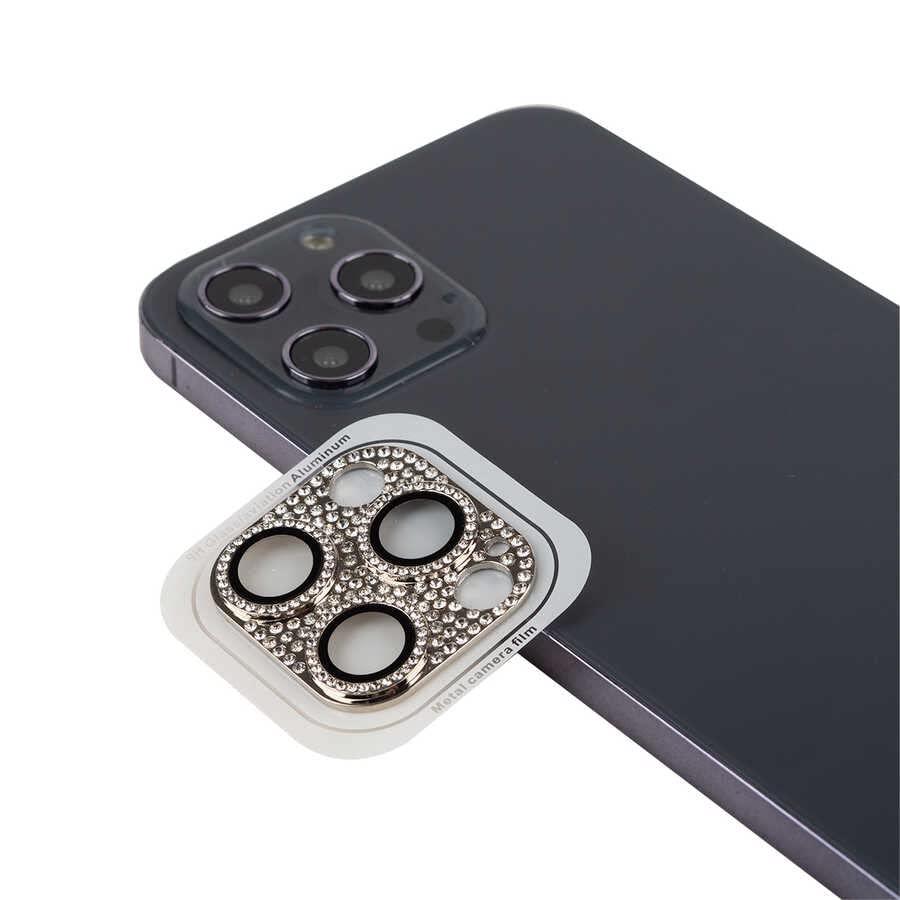 Zore Apple ile uyumlu iPhone 13 Pro Max CL-08 Kamera Lens Koruyucu Gümüş