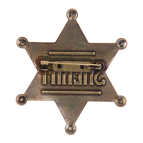 Toy Sheriff Badge for Kids, Metal, Western Deputy Sheriff Badge, Old West Prop, US-AKI-014 (Dark Bronze)