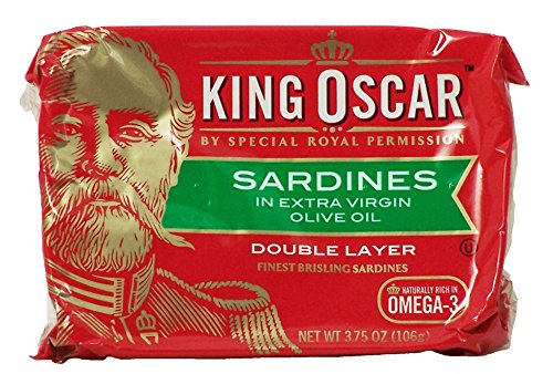 King Oscar Sardines, in Extra Virgin Olive Oil 3.75 Oz (Pack of 6)