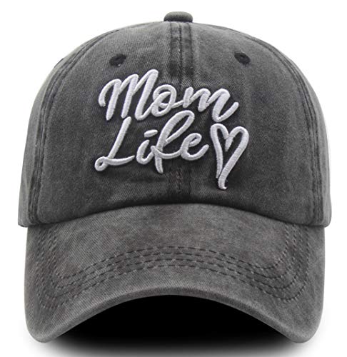 Gorra de algodón ajustable Mom Life para mujer