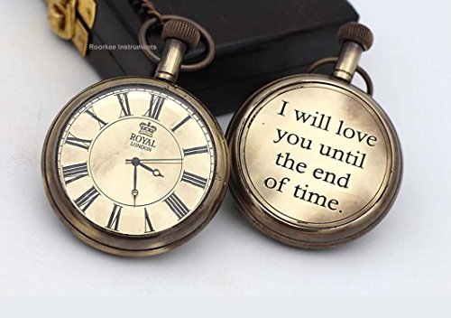 Roorkee Instruments (India) "I Will Love You Until End Of The Time" Pocket Watch With Presentation Box Gift Roorkee Instruments (India) "I Will Love You Until End Of The Time" Pocket Watch With Presentation Box Gift