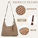 Imagen de EVEOUT Bolso Bandolera de Ganchillo para Mujer Boho Bolso de Hombro Tejido de Nylon con Dos Correas para Playa Vacaciones Verano Diario