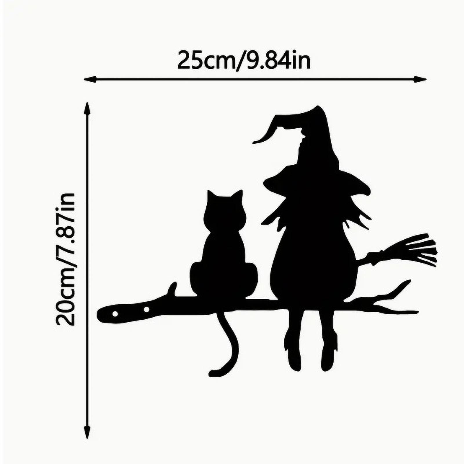 TNND - Poster con gatto nero, motivo: gatto streghe, Salem Santuary for Wayward Cats Ferals and Familiars Welcome Halloween poster in metallo 20,3 x 30,5 cm