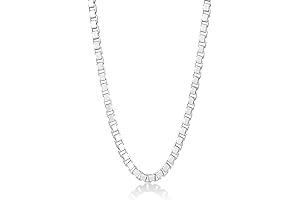 AWNL Mens Sterling Silver Cuban Chain Necklace 2.8mm Diamond-Cut Curb Link Chain