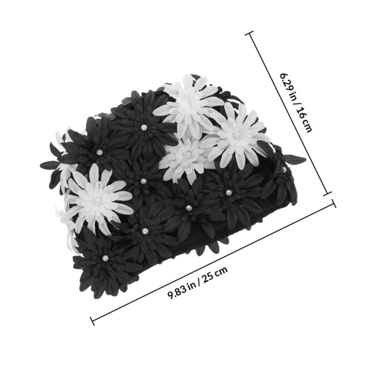 DOITOOL 2 Pezzi Cuffia da Nuoto Donna con Design Floreale a Petali, Alta Elasticità e Vestibilità Aderente in Broccato, per Attività Acquatiche e Spiagge Estive