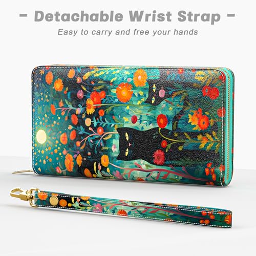 Image of Aiawoxc Womens Wallet, RFID Wristlet Wallets for Women, Ladies Clutch Purses, Large Travel Card Holder with Phone Holder | RFID
