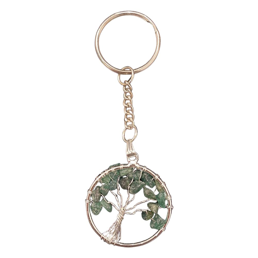 VIE Naturals Green Aventurine Tree of Life Keychain