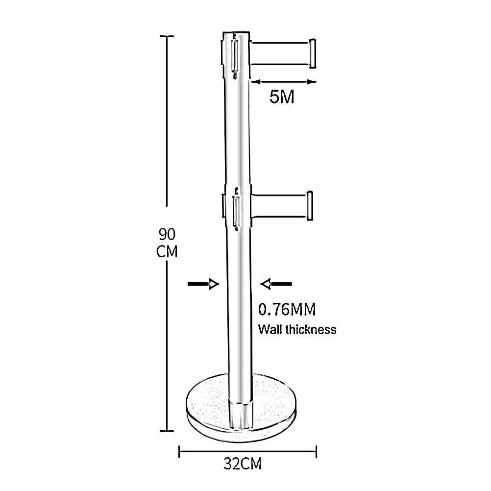 VIP Stanchion Belt Retrattile Queue Barrier Heavy Duty Steel Post Anti Rust Base Per Il Sistema Di Gestione Della Linea Di Sicurezza Di Controllo Del Punto Di Sicurezza Del Negozio Al Dettaglio Della