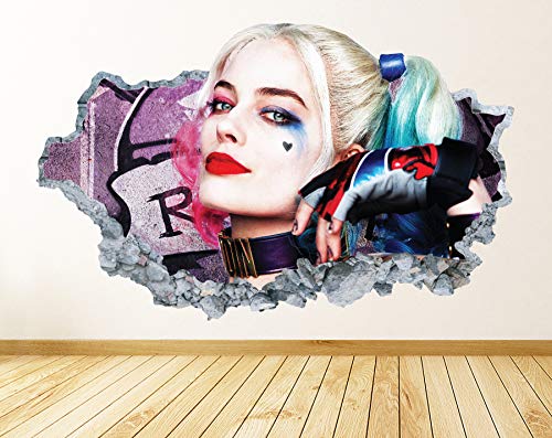 Hottest Sales Harley Quinn Wall Decal Smashed 3D Graphic Superheroes Theme Vinyl Wall Sticker Decor Art Kids Room Mural Gift UP124 (70 Width x 40 Height) Product Deal Harley Quinn Wall Decal Smashed 3D Graphic Superheroes Theme Vinyl Wall Sticker Decor Art Kids Room Mural Gift UP124 (70 Width x 40 Height)