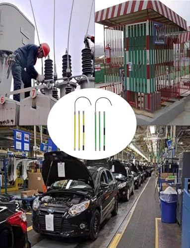 High Voltage Insulated Hook Stick, 0.4Kv-220Kv, Detachable Hook, 300cm/117in, Safety Utility Tool for Electricians, Includes Storage Bag (Green)