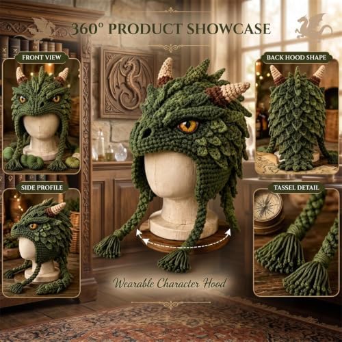 Cute Animal Hood Hat Crochet Kit, Fantasy Hood Hat DIY Crochet Kit Series (Unicorn) - 2