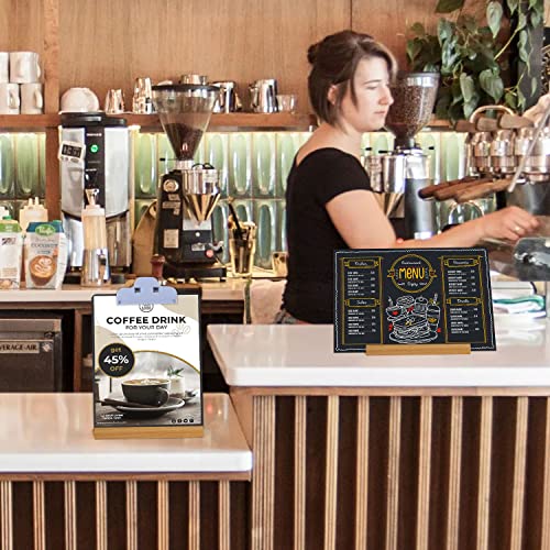 Newnewshow 8.7X12 Inch Tabletop Chalkboard With Wood Holder, Store Signs Chalkboard Menu Chalkboard Stand, Message Board, Bar And Special Event Decorations, Double-Sided Painting #TOP4