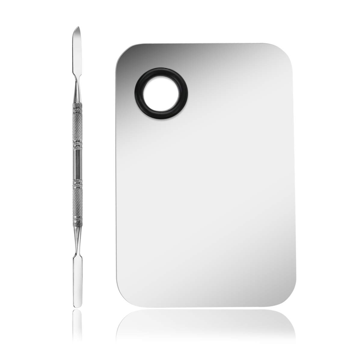 Paleta do mieszania makijażu, szpatułka do palety ze stali nierdzewnej, kosmetyczna szpatułka do nail art, cieni do powiek, rzęs, makijażu, profesjonalne mieszanie pigmentów, lekka, łatwa do