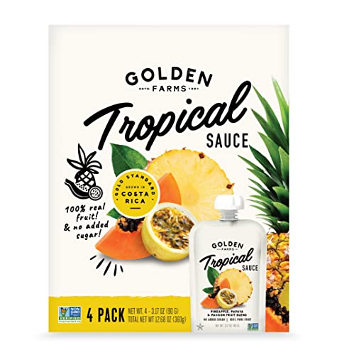 Golden Farms Tropical Pouches, Low Ingredient Healthy Snacks (Pack Of 4), 100% Pure Fruit, No Added Sugar, Vegan, Gluten-Free, Kosher, Non-Gmo Squeeze Pouch 3.17Oz Each… #TOP27