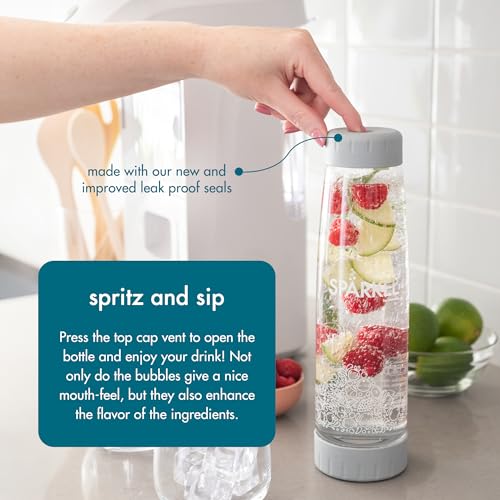 Spärkel Beverage System | Black Sparkling Water Maker | No CO2 Tank Needed | Carbonated Water Machine that Uses Fresh, Natural Ingredients | Soda Maker | 5 Unique Carbonation Levels