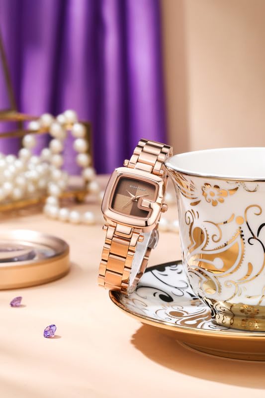 Image of Giordano Monogram Watch for Women Dial with Metal & Leather Strap Fashionable Design, Water Resistant Quartz Analog - Perfect for Casual & Office Wear