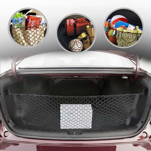 Image of Envelope Style Trunk Cargo Net for HONDA ACCORD SEDAN 4-DOOR 2013 14 15 16 17 2018 2019 2020 2021