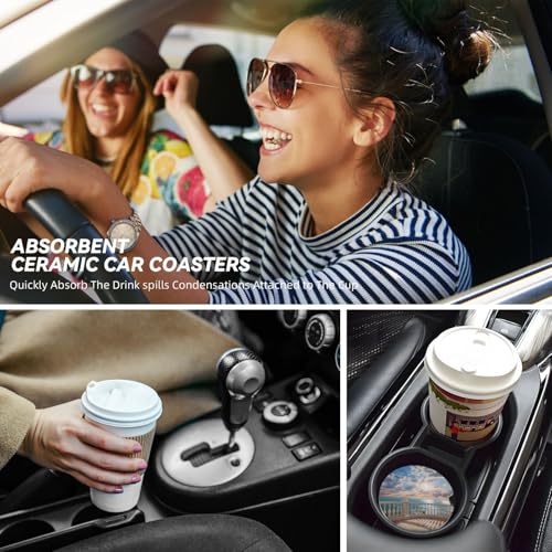 2 Juegos de Posavasos de Cerámica para Carros miniatura 7