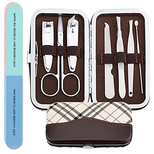 Calitate24 Nail Buffers and Filers Block Nail Care Kit Professional Manicure Pedicure Tool, 7-1 Sides Block Nail Buffer Nail Shaper Bar Nail Polishing Tool with 7-1 Pedicure Manicure Kit