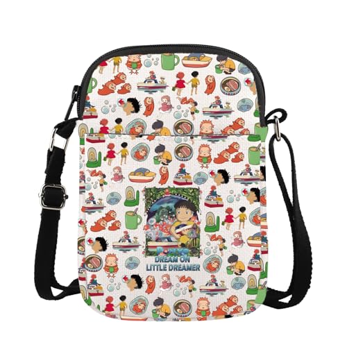 MBMSO Ponyo Crossbody Bag Japanese Manga Gifts for Anime Fans Ponyo and Sosuke Crossbody Purse Anime Movie Gifts Ponyo Merch