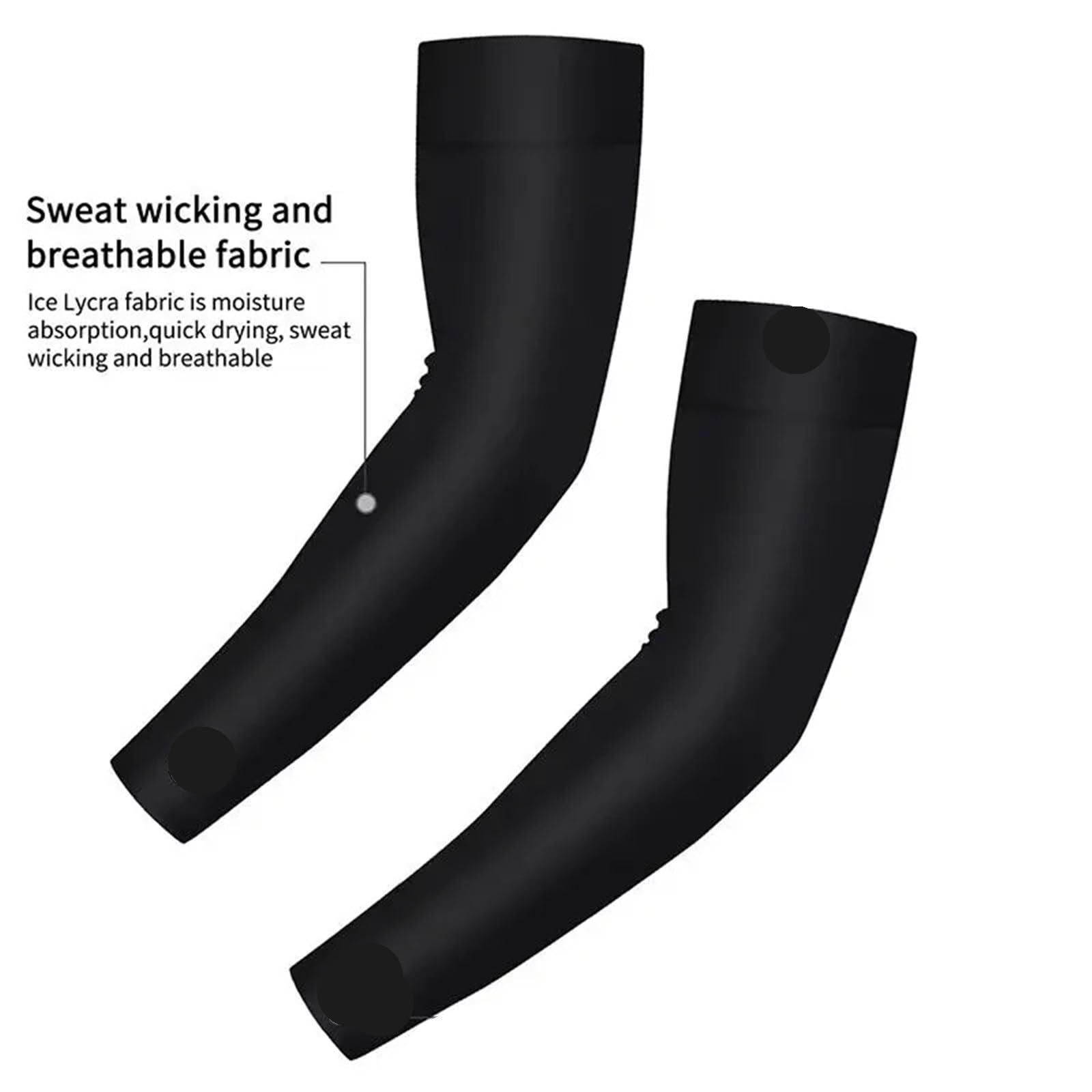 Mangas De Brazo De Seda De Hielo, Protectores Elásticos Transpirables Refrescantes for Ciclismo, Pesca, Correr, Deportes Al Aire Libre