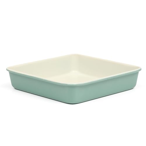 Martha Stewart Gallen 9 Inch Square Nonstick Carbon Steel Cake Pan Teal