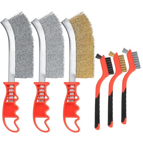Tomoyuki Lot de 6 Brosse Métallique en Acier Inoxydable 3 Grandes 3 Petites